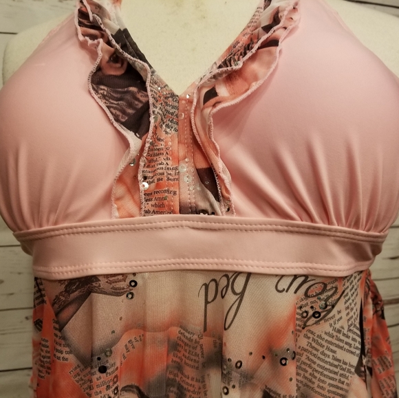 Tankini Swimwear Boyshorts Pink / Black - Picture 3 of 7